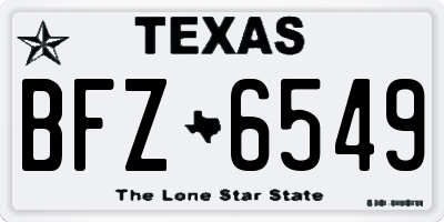 TX license plate BFZ6549