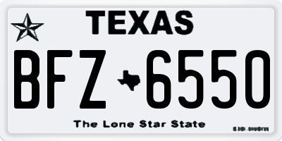 TX license plate BFZ6550