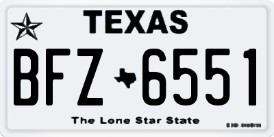 TX license plate BFZ6551