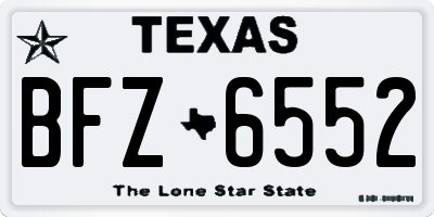 TX license plate BFZ6552