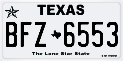 TX license plate BFZ6553