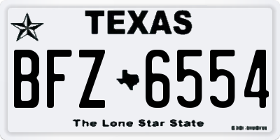 TX license plate BFZ6554