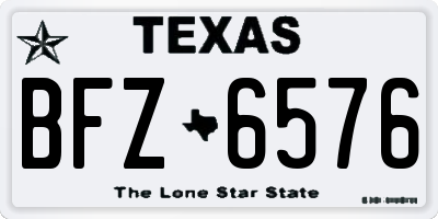 TX license plate BFZ6576