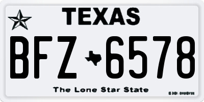 TX license plate BFZ6578