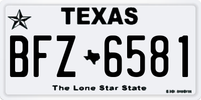 TX license plate BFZ6581
