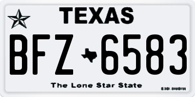 TX license plate BFZ6583