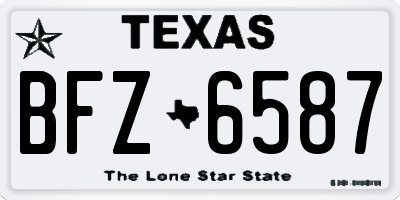 TX license plate BFZ6587
