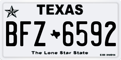 TX license plate BFZ6592