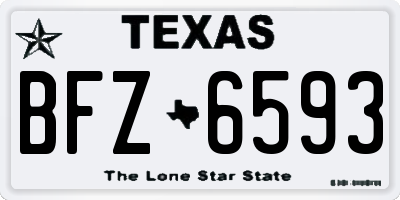 TX license plate BFZ6593