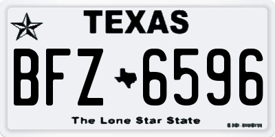 TX license plate BFZ6596