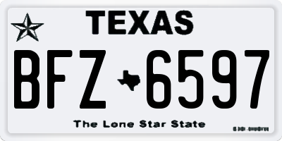 TX license plate BFZ6597