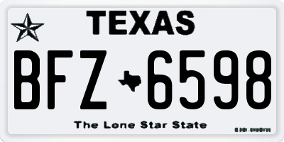 TX license plate BFZ6598