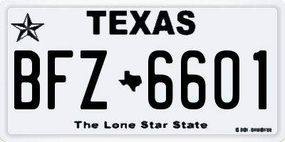 TX license plate BFZ6601