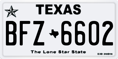 TX license plate BFZ6602