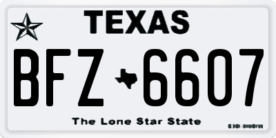 TX license plate BFZ6607