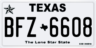 TX license plate BFZ6608