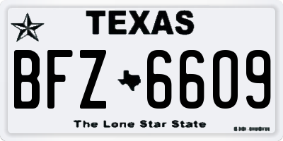 TX license plate BFZ6609