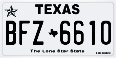 TX license plate BFZ6610