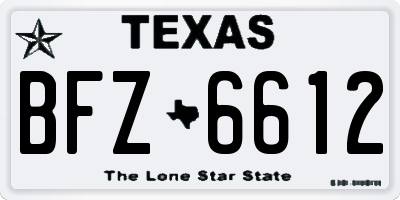 TX license plate BFZ6612