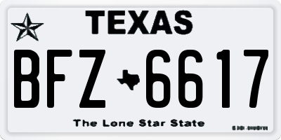 TX license plate BFZ6617