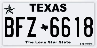 TX license plate BFZ6618