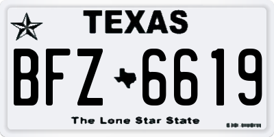 TX license plate BFZ6619