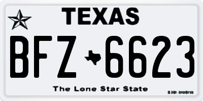 TX license plate BFZ6623