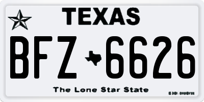 TX license plate BFZ6626