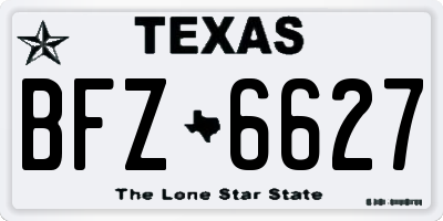 TX license plate BFZ6627