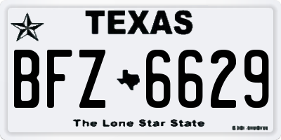 TX license plate BFZ6629