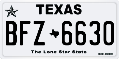 TX license plate BFZ6630