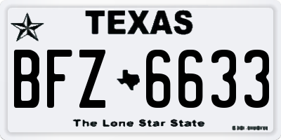 TX license plate BFZ6633