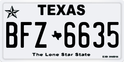 TX license plate BFZ6635
