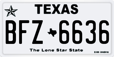 TX license plate BFZ6636
