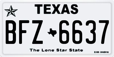 TX license plate BFZ6637