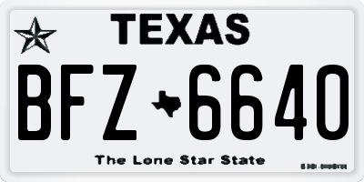 TX license plate BFZ6640