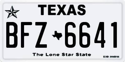 TX license plate BFZ6641