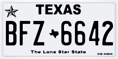 TX license plate BFZ6642