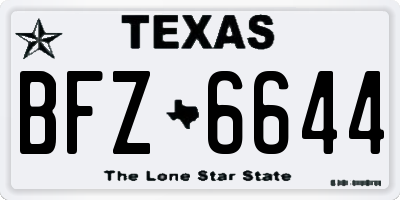 TX license plate BFZ6644