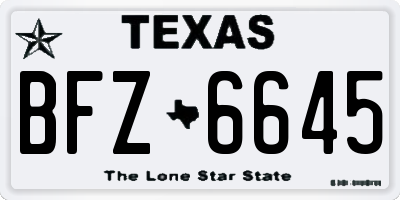 TX license plate BFZ6645