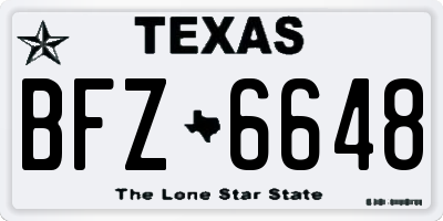 TX license plate BFZ6648