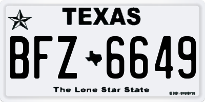 TX license plate BFZ6649
