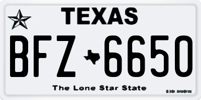 TX license plate BFZ6650