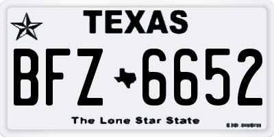 TX license plate BFZ6652