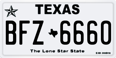TX license plate BFZ6660