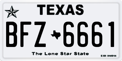 TX license plate BFZ6661