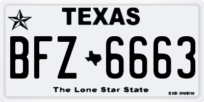 TX license plate BFZ6663