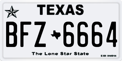 TX license plate BFZ6664