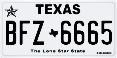 TX license plate BFZ6665