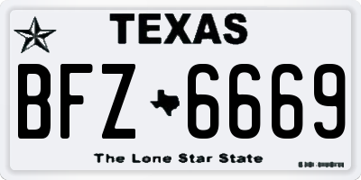 TX license plate BFZ6669
